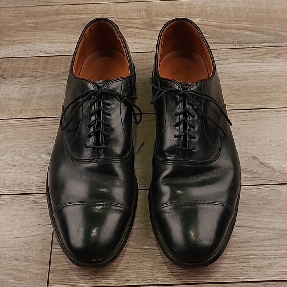 ALLEN EDMONDS Park Avenue‎ Black Leather Cap Toe Sz 11.5 B Mens Dress Shoes